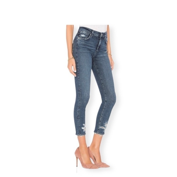 AGOLDE Sophie Distressed High Rise Crop Skinny Jeans Size 31. - Picture 1 of 11